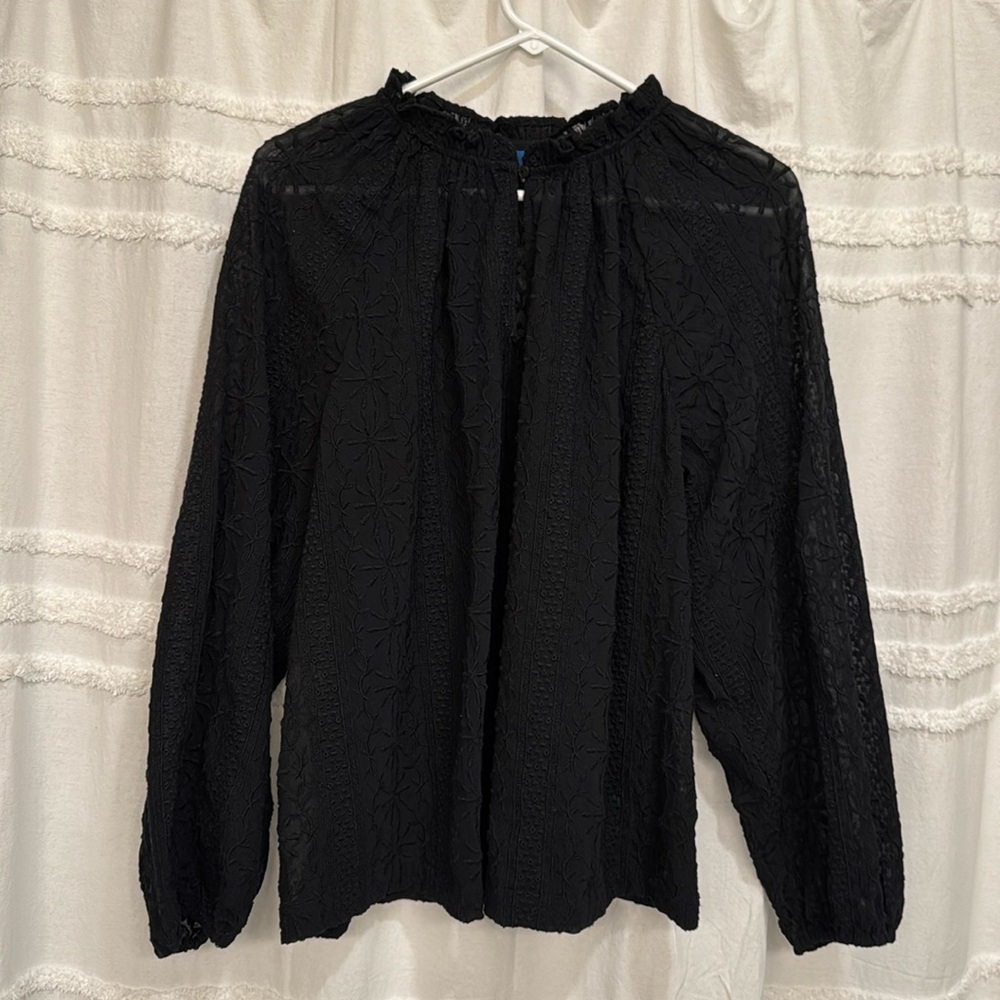 Textured black old navy blouse